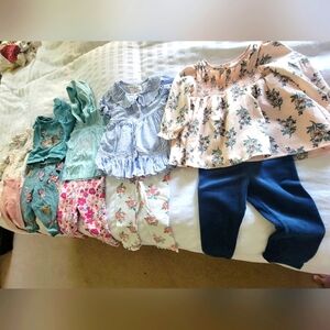 LOT OF BABYGIRL OUTFITS! 6-12 Months or 12 Months. Baby GAP, TJ Maxx, & Carters